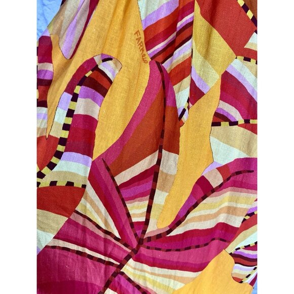 FARM RIO ANTHROPOLOGIE Women's Orange Printed Rope Scoop Neck Dress NWT Medium - Picture 3 of 8